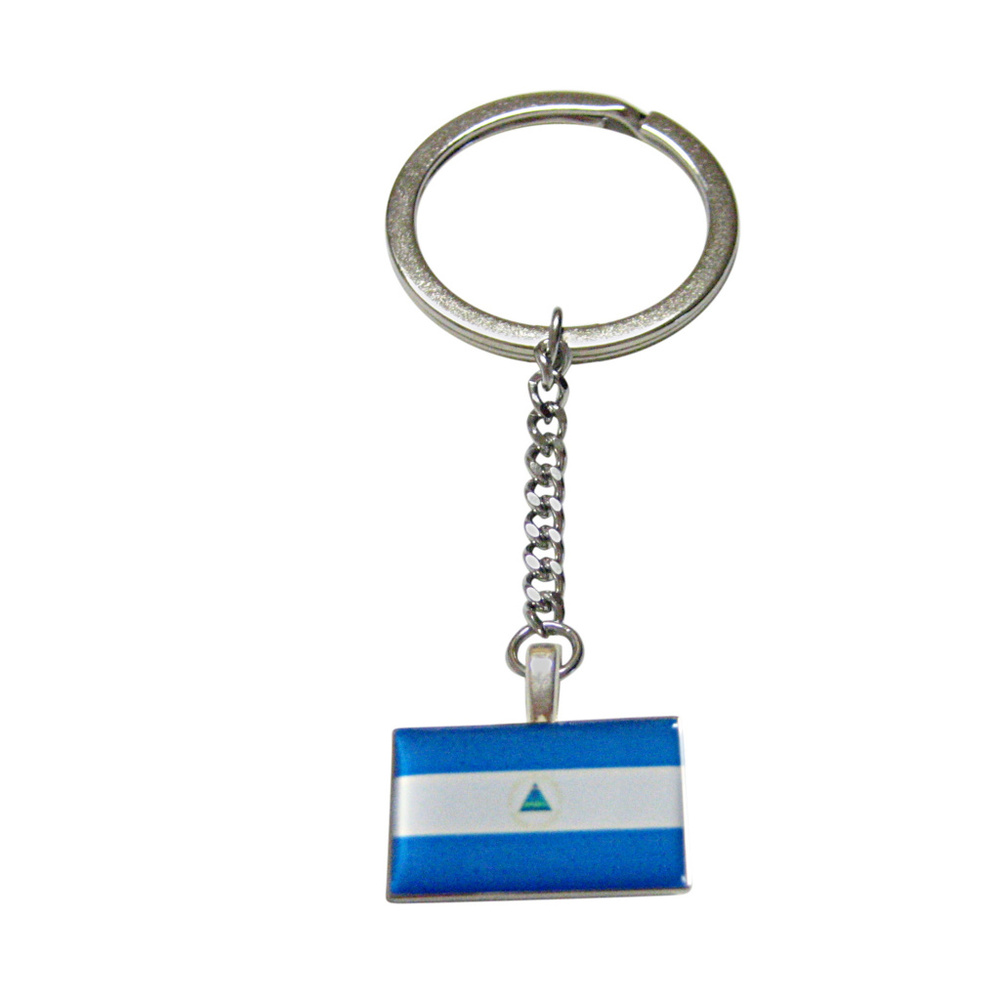 Nicaragua Flag Pendant Keychain